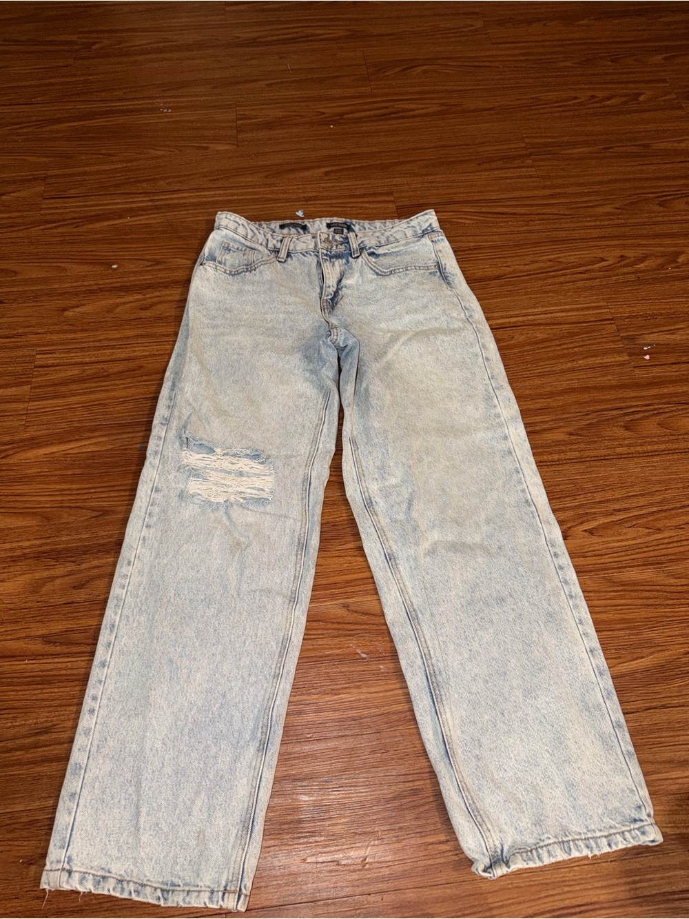 wild fable Light Blue Boyfriend Jeans with Knee Distress